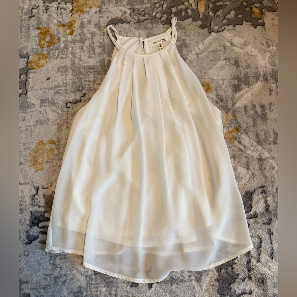 Monteau Cream Sleeveless Top